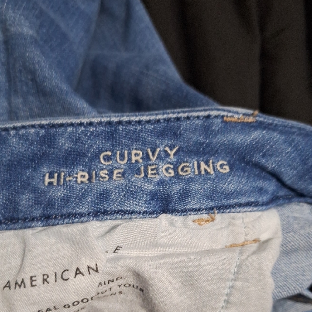 American Eagle Outfitters Light Blue Curvy Hi-Rise Jeggings - Picture 3 of 3